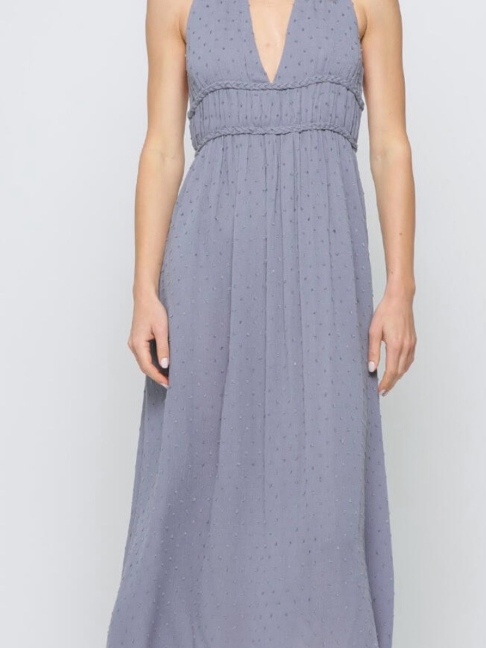 Halter Maxi Dress in Gray Blue - Picture 2 of 5